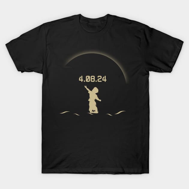 Solar Eclipse Kid Shilouette T-Shirt by Bunder Score